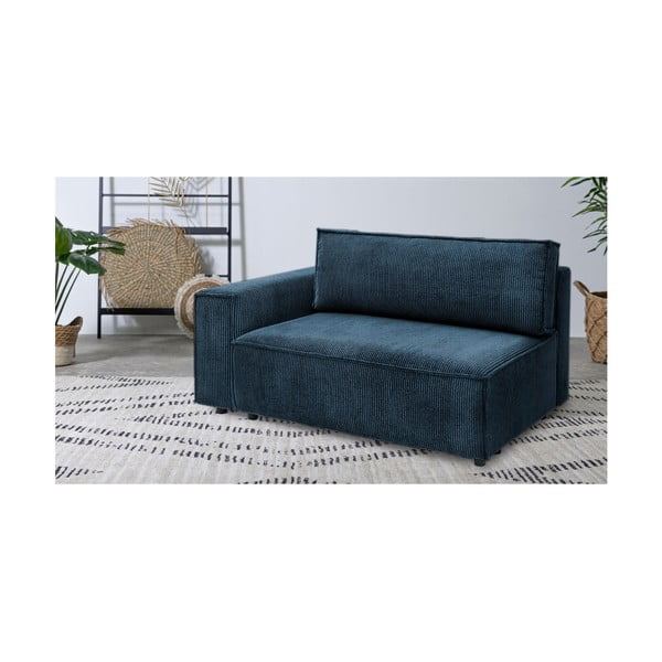 Ciemnoniebieski sztruksowy moduł sofy (lewostronny) Nihad modular – Bobochic Paris-image-1