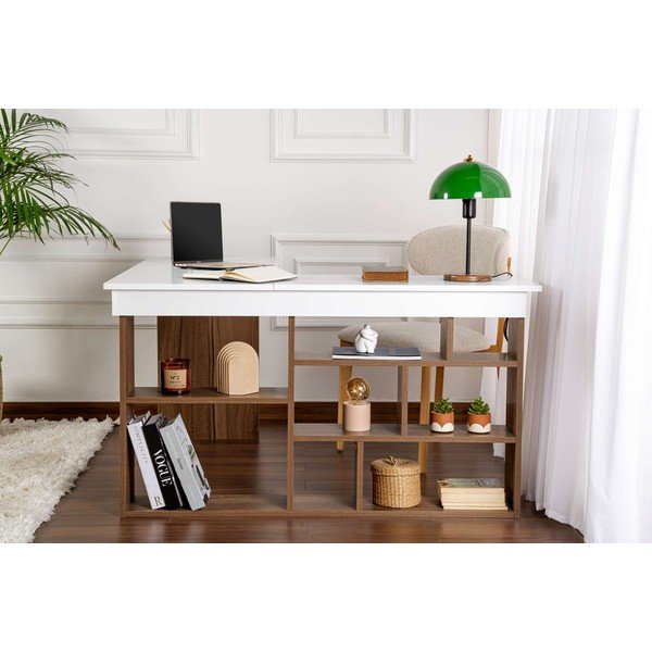 Biurko w dekorze orzecha 120x130 cm Vesper – Kalune Design-image-3