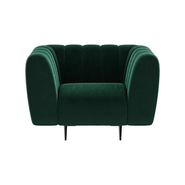 Ciemnozielony aksamitny fotel Ghado Shel-image-4