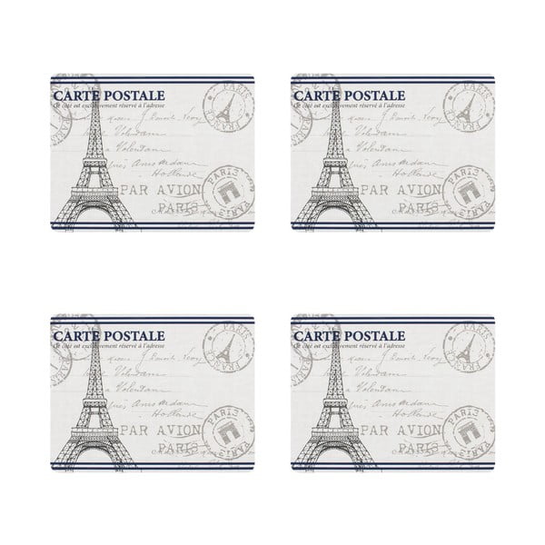 Komplet 4 mat stołowych Paris Stamp
