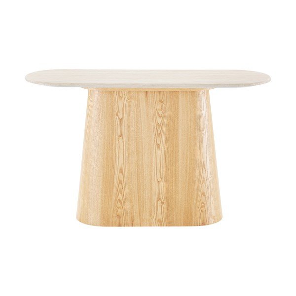 Kremowa/w naturalnym kolorze konsola z kamiennym blatem 40x130 cm Larvik – House Nordic-image-3