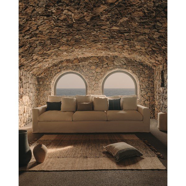 Beżowy dwustronny dywan z juty tkany ręcznie 160x230 cm Sully – Kave Home-image-1