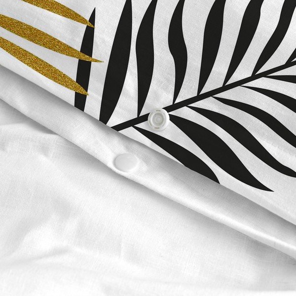 Biała bawełniana jednoosobowa poszwa na kołdrę 140x200 cm Foliage – Blanc-image-3