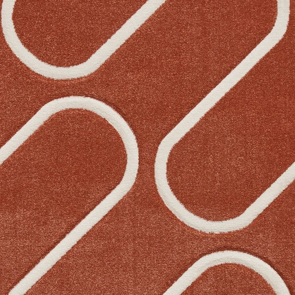 Ceglasty dywan 120x170 cm Linear Curve – Catherine Lansfield-image-4