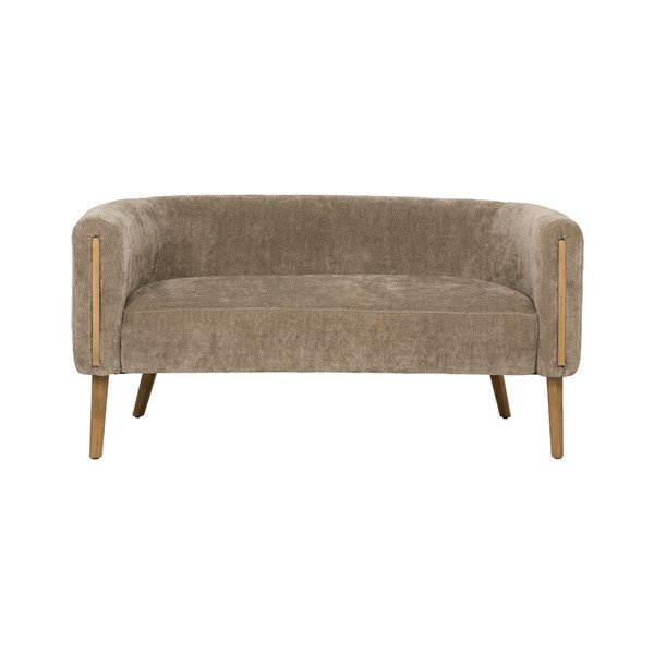 Brązowa sofa  z tkaniny szenilowej 142 cm Birch – Ixia