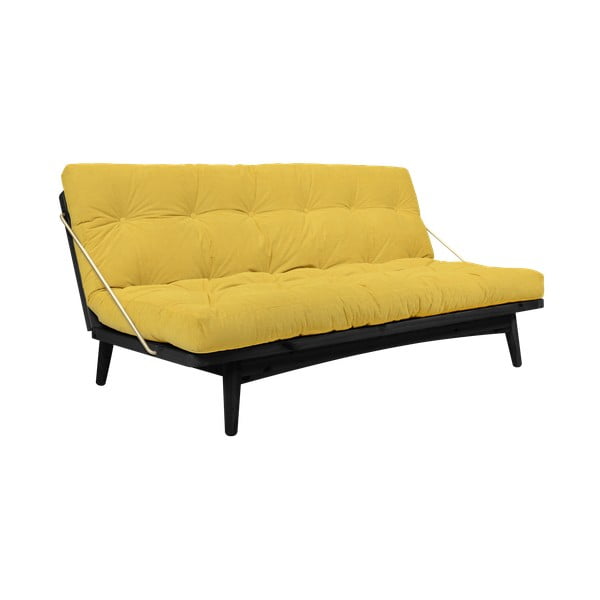 Sofa rozkładana ze sztruksową tapicerką Karup Design Folk Black/Honey-image-3