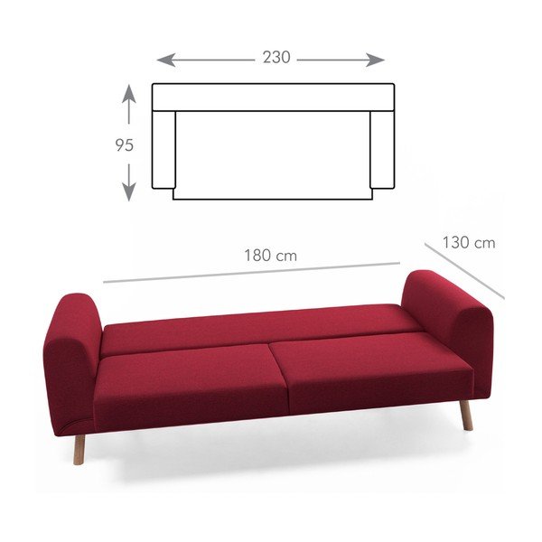 Bordowa sofa rozkładana Balcab Home Dorothy-image-1