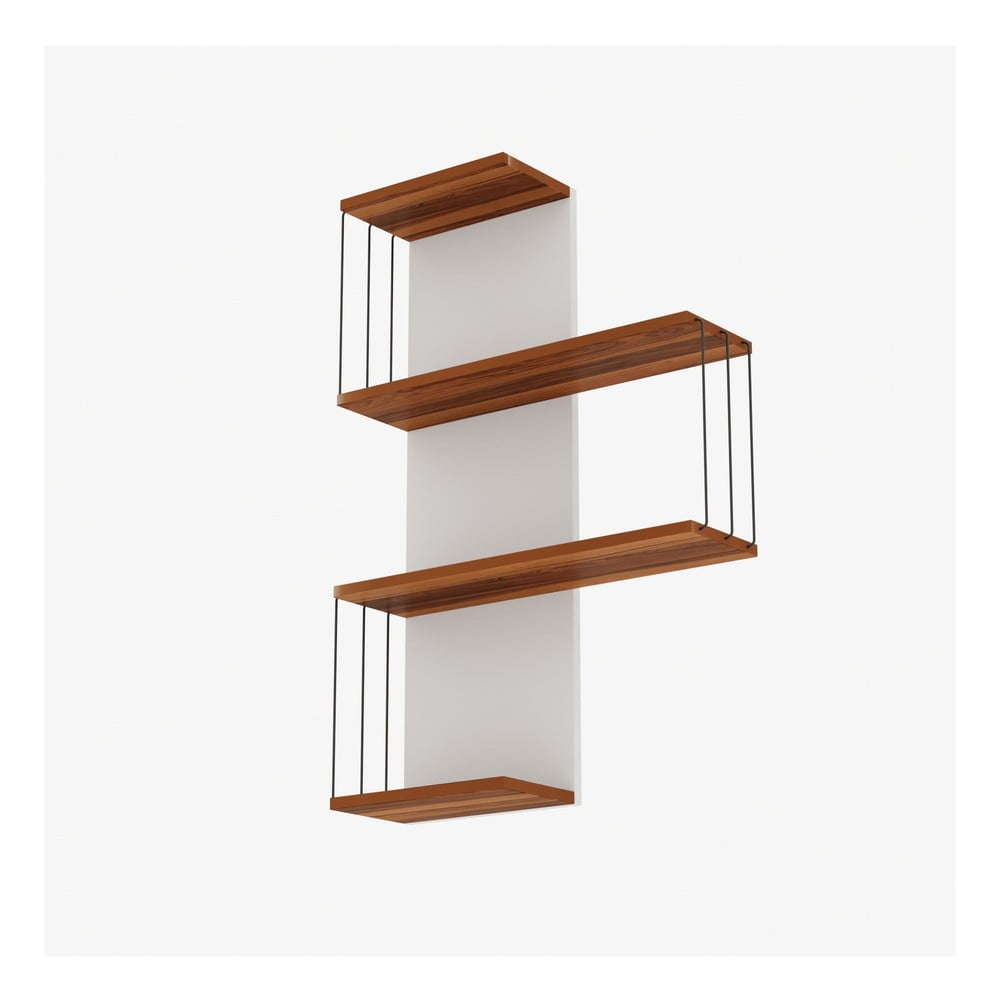 Biało-naturalna wielopoziomowa półka w dekorze sosny 64 cm Cambel – Kalune Design (zdjęcie 3)