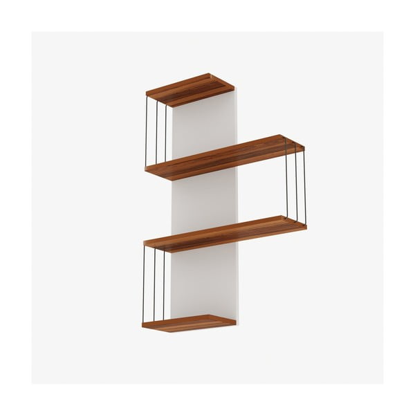 Biało-naturalna wielopoziomowa półka w dekorze sosny 64 cm Cambel – Kalune Design-image-3