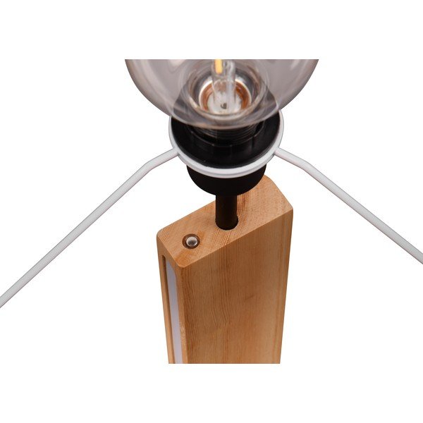 Czarno-naturalna lampa stojąca z tekstylnym kloszem (wys. 150 cm) Rahul – Trio-image-1