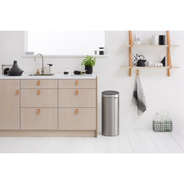 Stalowy kosz na śmieci otwierany na dotyk w kolorze matowego srebra 30 l Touch Bin – Brabantia-image-1