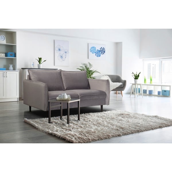 Szara aksamitna sofa 138 cm Juli – Ropez-image-1