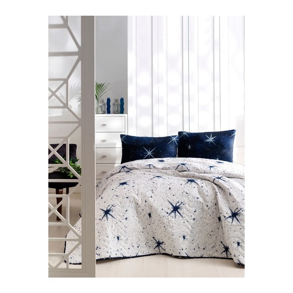 Zestaw bawełnianej narzuty na łóżko i 2 poszewek na poduszki Masso Pura, 200x220 cm