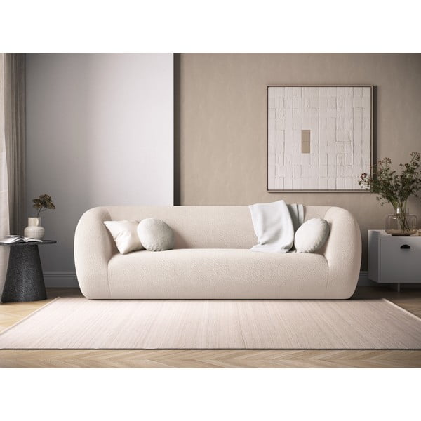 Kremowa sofa z materiału bouclé 230 cm Essen – Cosmopolitan Design-image-1