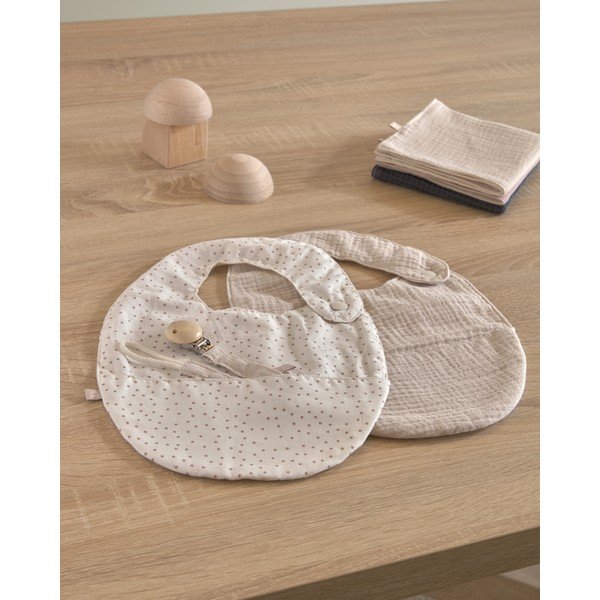 Zestaw 2 śliniaczków z kieszonką z bawełny organicznej Kave Home Maren-image-3