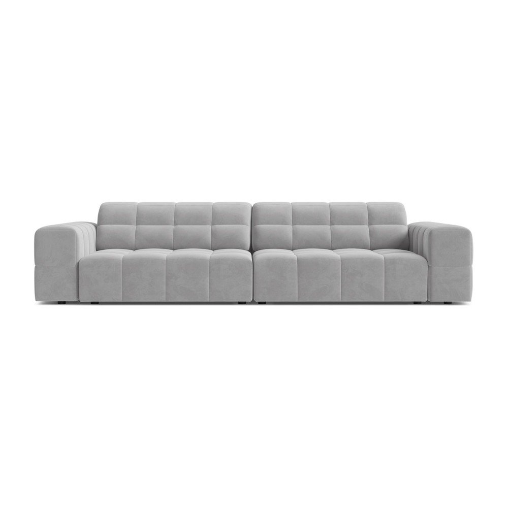 Jasnoszara aksamitna sofa 252 cm Chicago – Cosmopolitan Design