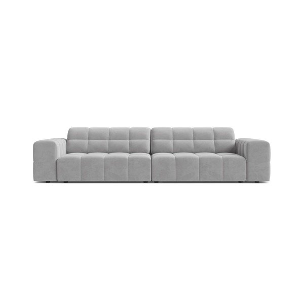 Jasnoszara aksamitna sofa 252 cm Chicago – Cosmopolitan Design