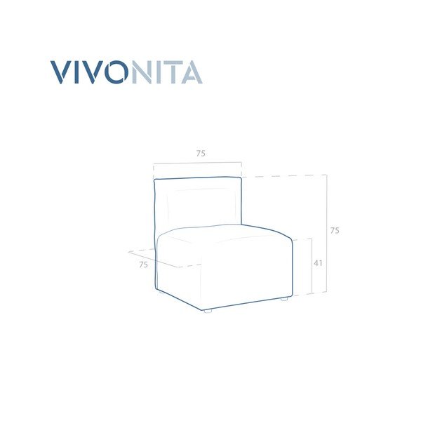 Malachitowy środkowy moduł sofy Vivonita Velvet Cube-image-1