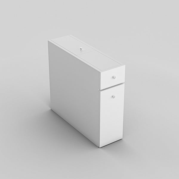 Biała szafka łazienkowa z wysuwanymi półkami Garetto Calencia White