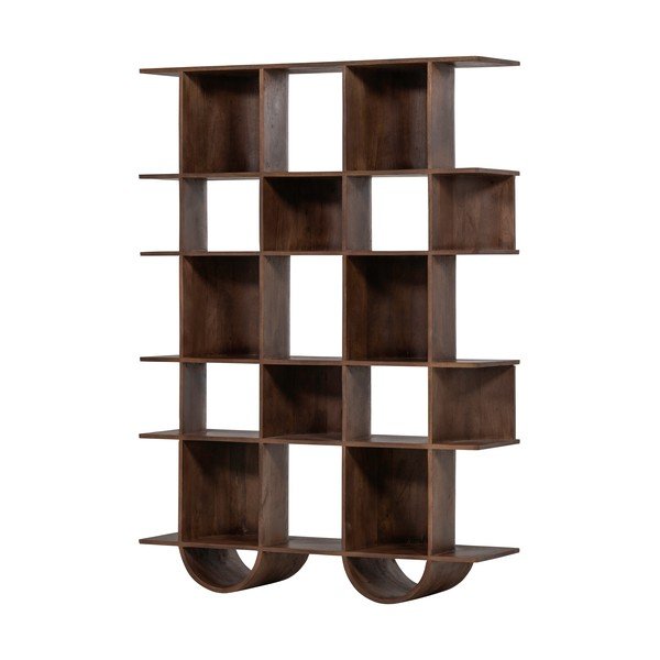 Ciemnobrązowy regał z litego drewna mango 130x180x35 cm Sinne – WOOOD-image-2