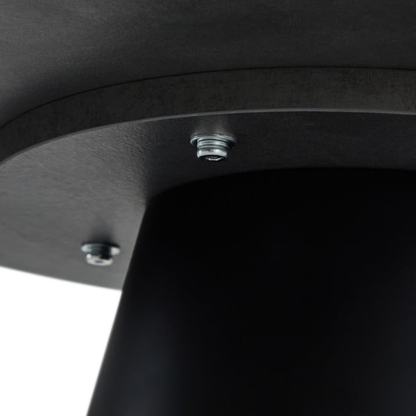 Czarno-ciemnoszary stolik z blatem w dekorze marmuru ø 60 cm Tango – Furnhouse-image-3