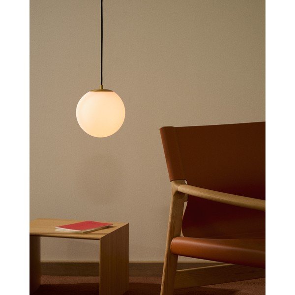 Lampa wisząca w biało-złotym kolorze ze szklanym kloszem ø 10 cm Brisia – Kave Home-image-1