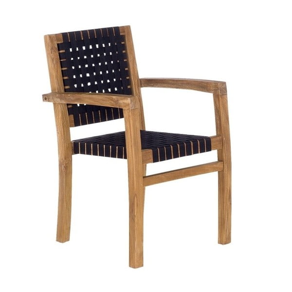 Czarne krzesło ogrodowe z drewna tekowego z recyklingu SOB Garden