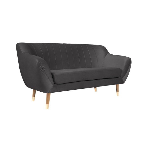 Szara aksamitna sofa Mazzini Sofas Benito, 158 cm-image-2
