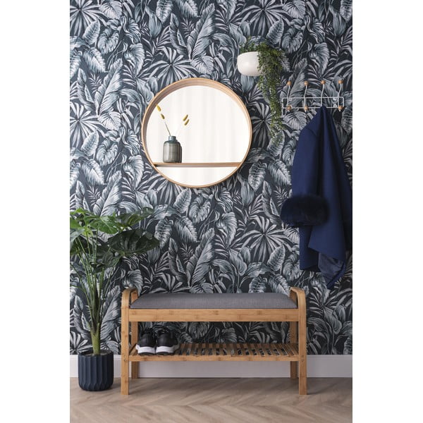 Lustro ścienne z drewnianą ramą  i półką ø 61 cm Sheer – PT LIVING-image-1