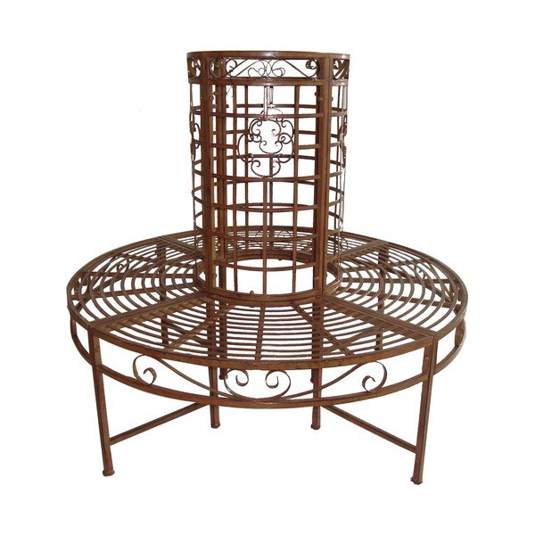 Czarno-ciemnobrązowa metalowa ławka ogrodowa Larissa – Garden Pleasure