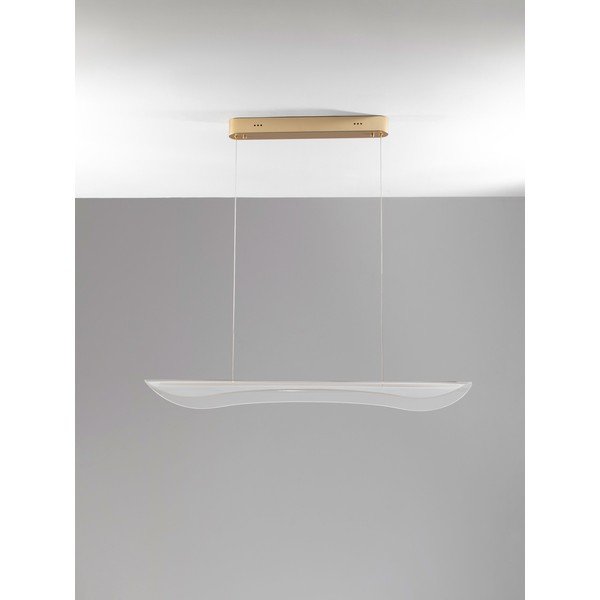 Aluminiowa lampa wisząca LED ze ściemniaczem w kolorze złota z kloszem ze szkła akrylowego Agos – Nova Luce-image-4