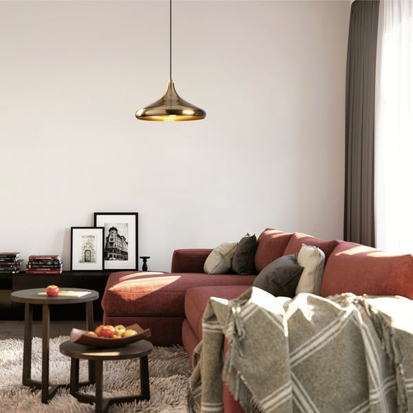 Lampa wisząca w kolorze złota z metalowym kloszem ø 35 cm Nile – Opviq lights-image-1