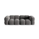 Szara aksamitna sofa 250 cm Loretto – Cosmopolitan Design