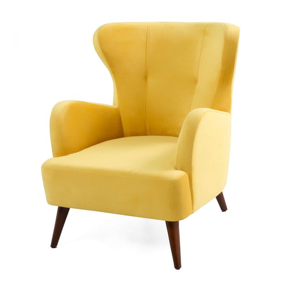 Żółty fotel uszak Balcab Home Jane-image-1