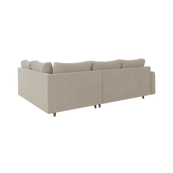 Beżowy narożnik z materiału bouclé (prawostronny/w kształcie litery L) Ariella – Ropez-image-2