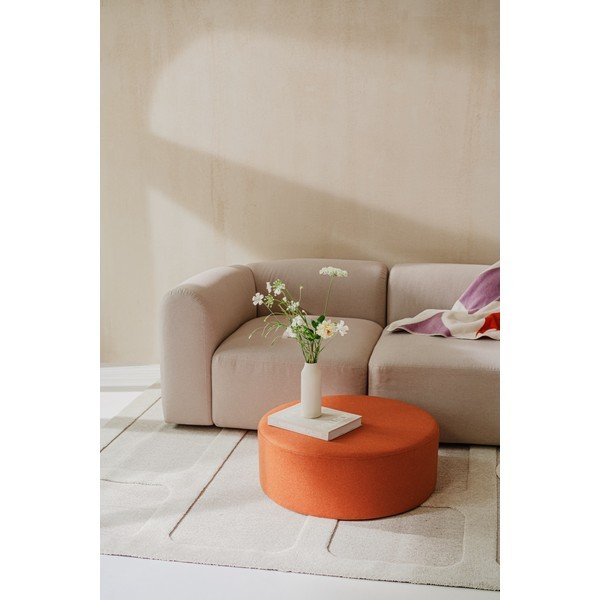 Wełniany puf w kolorze terakoty Folk – noo.ma-image-1