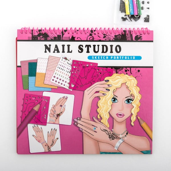 Modny zeszyt dla dzieci z naklejkami InnovaGoods Nail Studio
