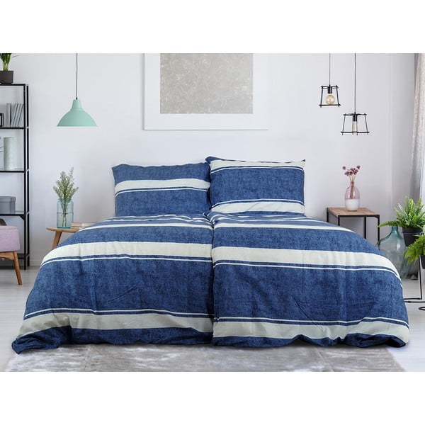 Niebieska pościel jednoosobowa z kory 140x200 cm Blue Line – B.E.S.