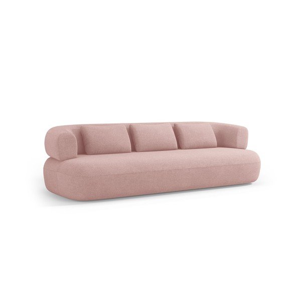 Jasnoróżowa sofa z materiału bouclé 200 cm Jenny – Micadoni 