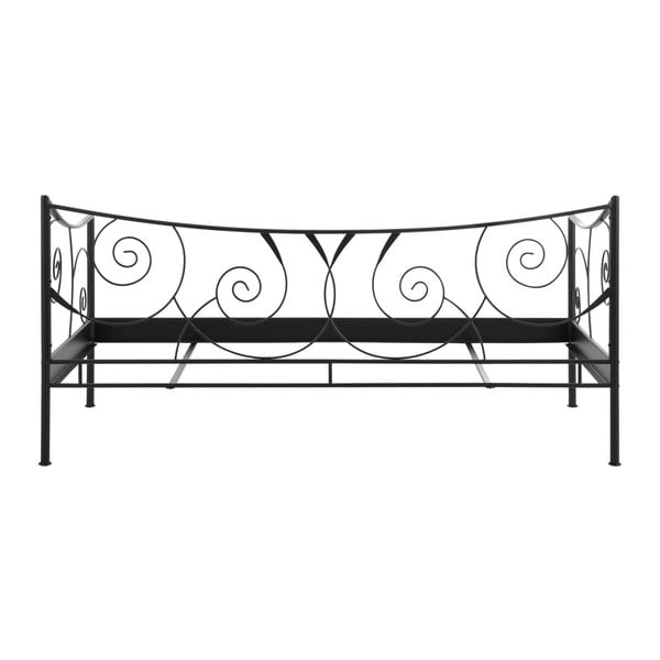 Czarne łóżko metalowe Støraa Isabelle, 90x200 cm-image-2