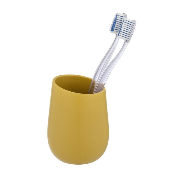 Żółty ceramiczny kubek na szczoteczki do zębów Badi – Wenko-image-3