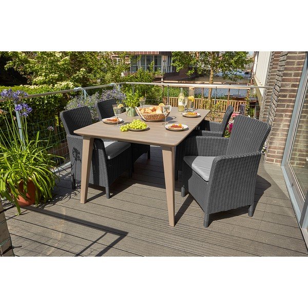 Antracytowy plastikowy fotel ogrodowy Trenton – Keter-image-2