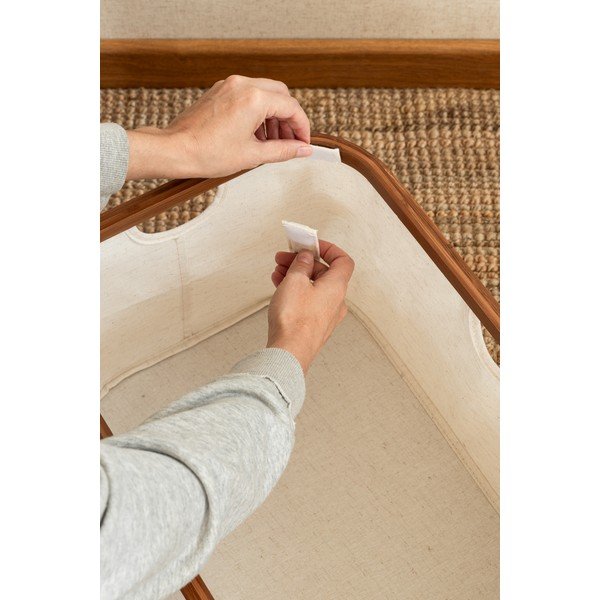 Kremowy tekstylny kosz na pranie składany Bamboo/Linen – Bigso-image-4