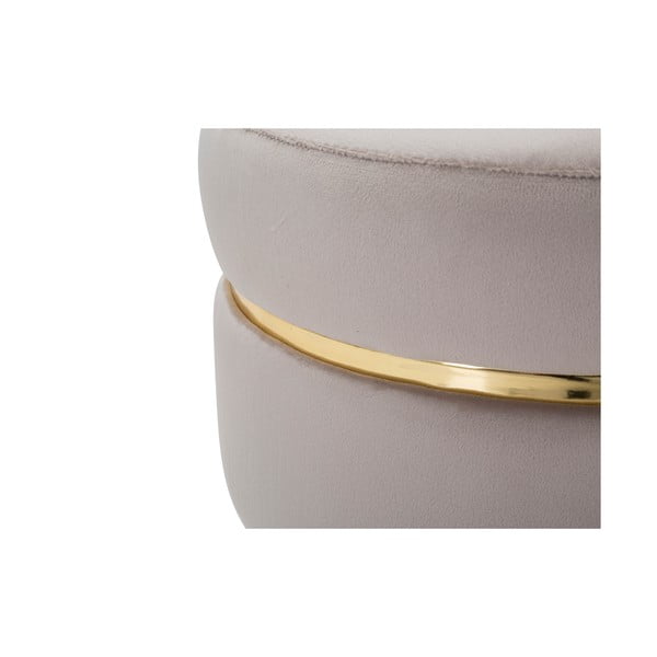 Beżowy aksamitny podnóżek Paris – Mauro Ferretti-image-3