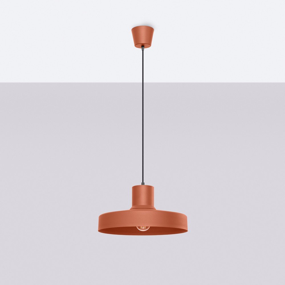 Pomarańczowa lampa wisząca z metalowym kloszem Vito – Sollux (zdjęcie 10)