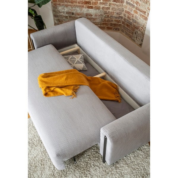 Szara sztruksowa rozkładana/ze schowkiem sofa 244 cm Arcadova – ELTAP-image-4
