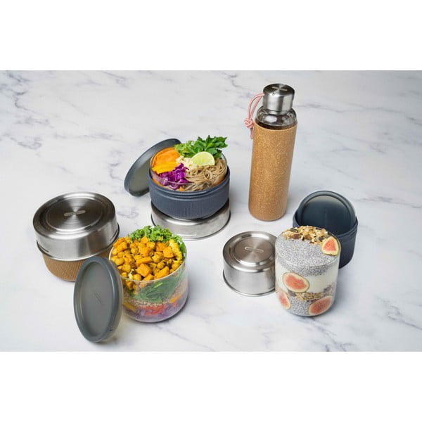 Szklana butelka na wodę z pomarańczowym pokrowcem z silikonu Black + Blum G-Bottle, 600 ml-image-3