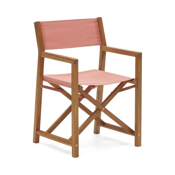 Jasnoczerwone/naturalne drewniane krzesła ogrodowe zestaw 2 szt. Thianna – Kave Home