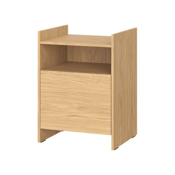 Szafka nocna w dekorze dębu z półką w naturalnym kolorze Toopt – noo.ma