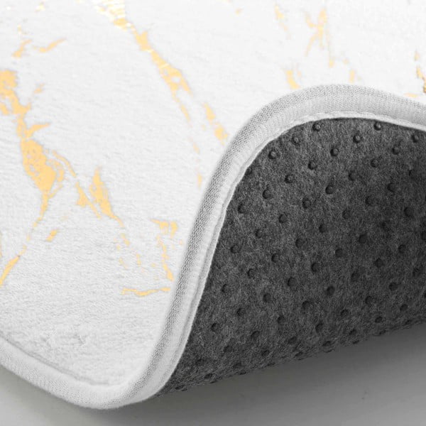 Dywanik łazienkowy w biało-złotym kolorze 45x45 cm Aquamarbre – douceur d'intérieur-image-2